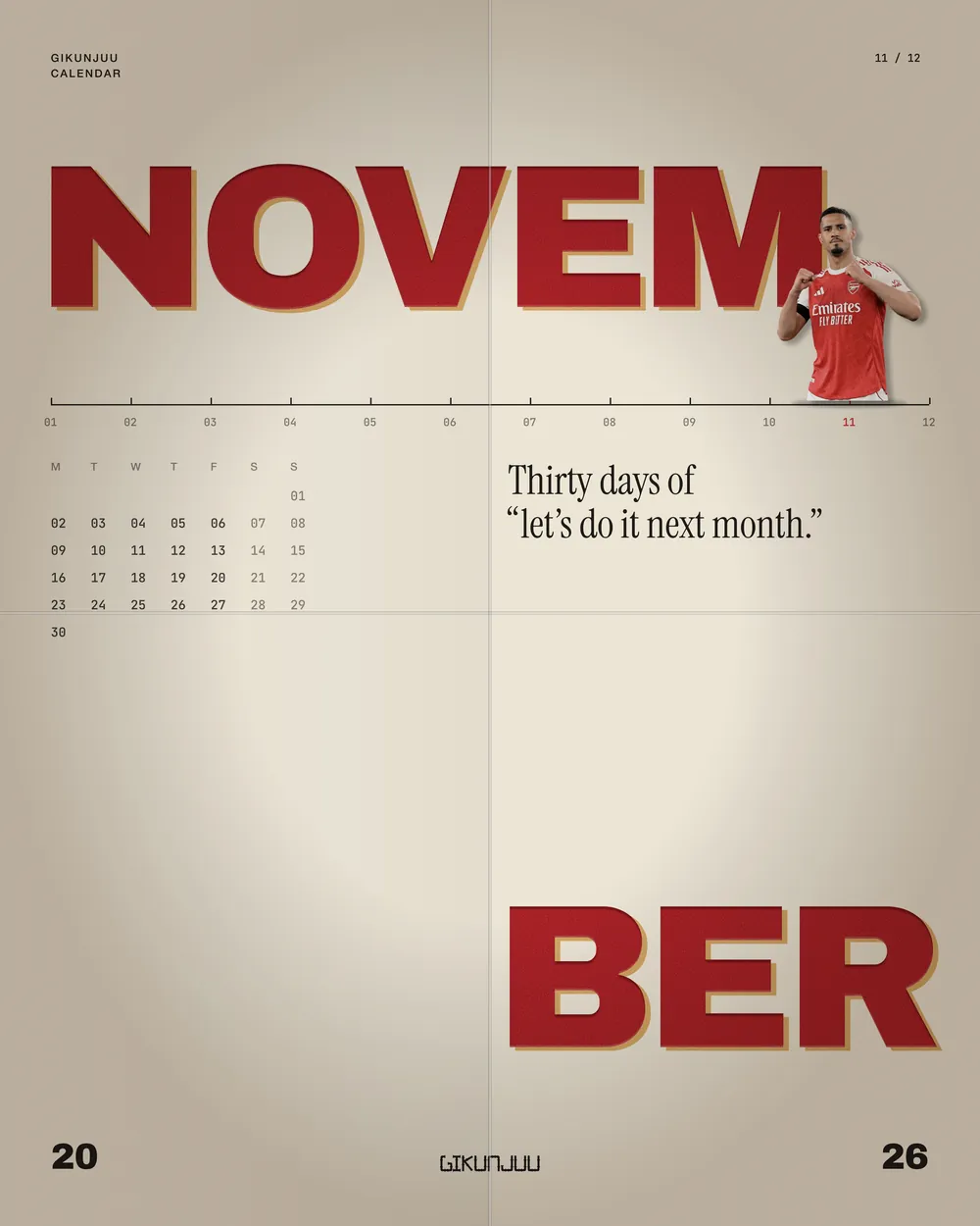 Calendar · NOVEMBER 2026