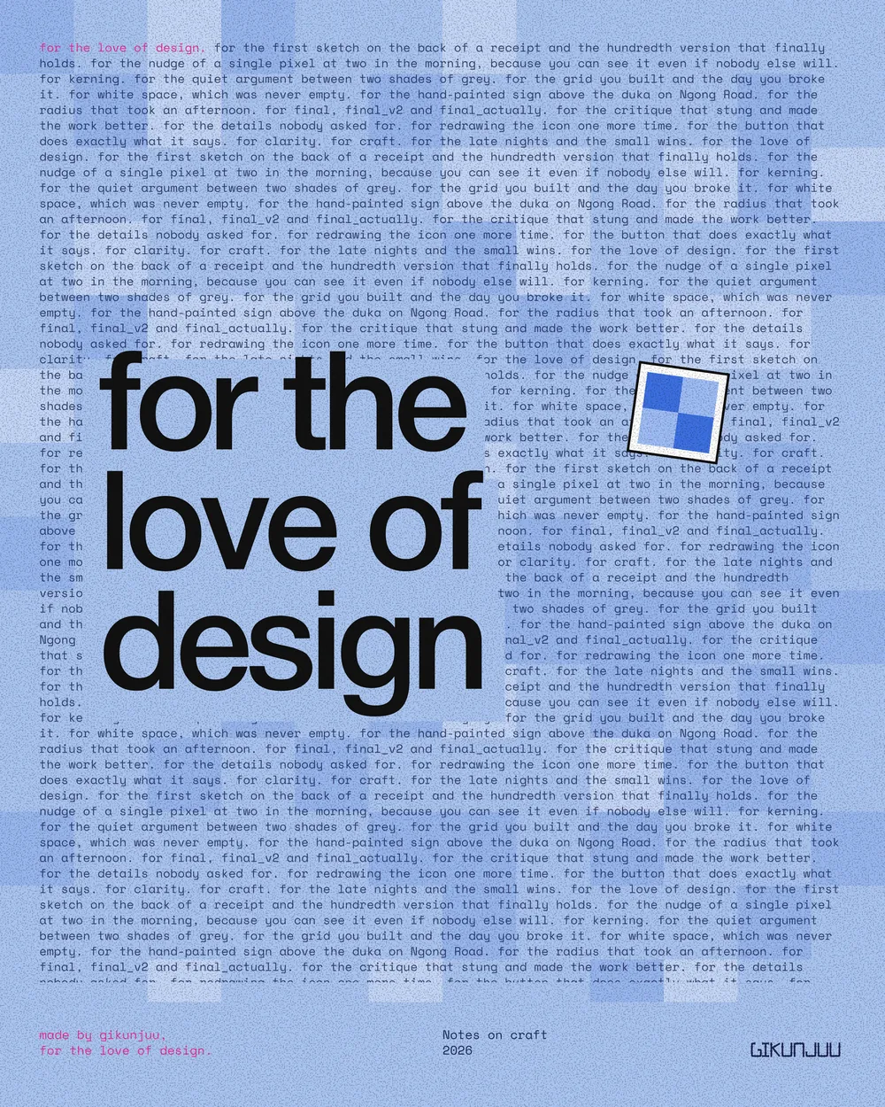 For the love of design